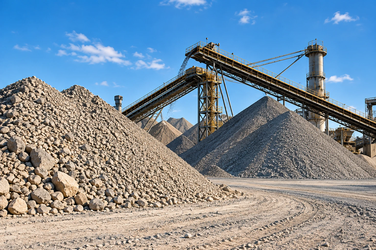 Illustrative bulk raw materials and conveyor